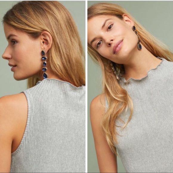 Skipping Stone Drop Earrings Deepa Gurnani NWT - Picture 8 of 8